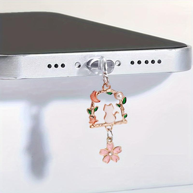 1pc Flower & Cat Decor Dust Plug,Beautiful Mobile Phone Accessories, Mobile Phone Decorations,Perfect Gift for Someone