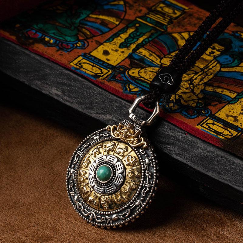 Necklace Nine Palaces Bagua Rotating Men's Retro Women's Pendant
