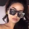 New Black Square Sunglasses Woman Big Frame Fashion Retro Mirror Sun Glasses Female Brand Vintage Lady Lunette eil Femme
