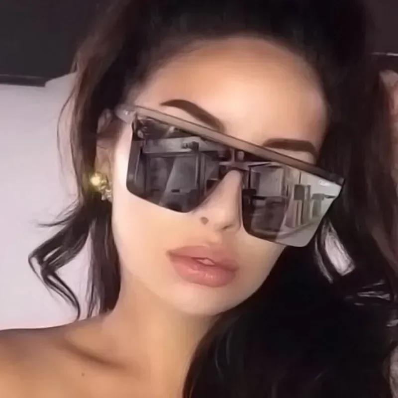 New Black Square Sunglasses Woman Big Frame Fashion Retro Mirror Sun Glasses Female Brand Vintage Lady Lunette eil Femme