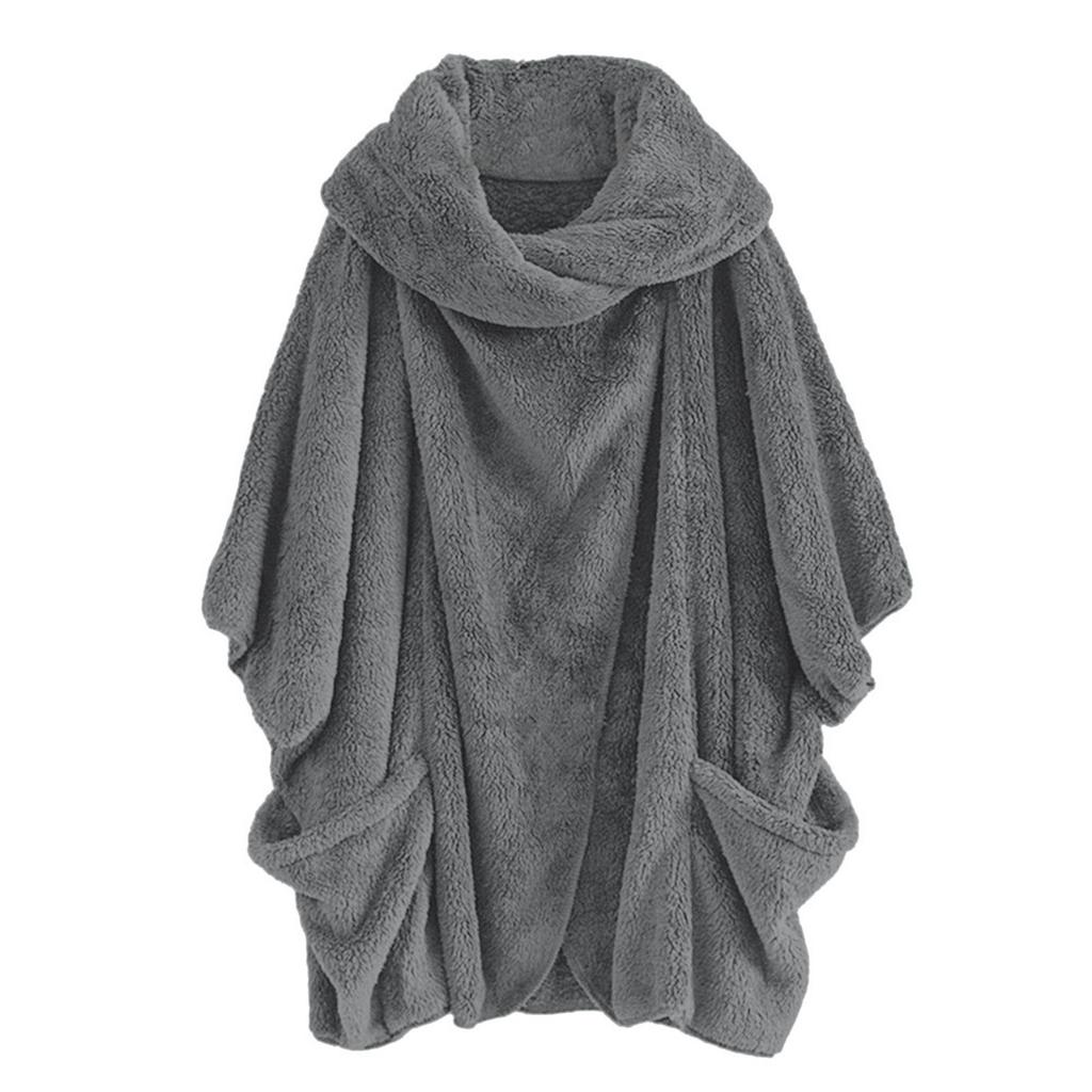 Ladies Double-sided Plush Large Lapel  Sleeve Cardigan Jacket