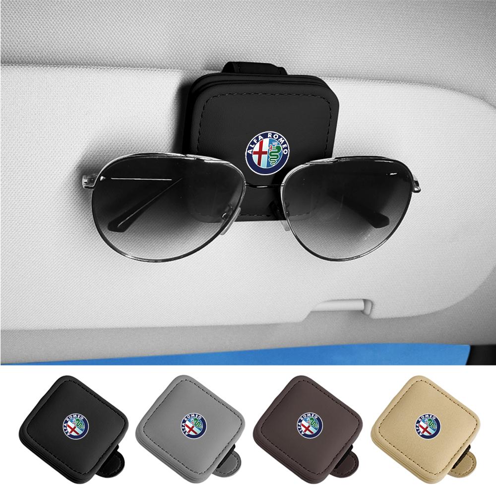 Car Sun Visor Glasses Clip Sunglasses Holder Magnetic Eyeglass Organizer For Alfa Romeo Giulietta Mito 159 147 156 Stelvio valve