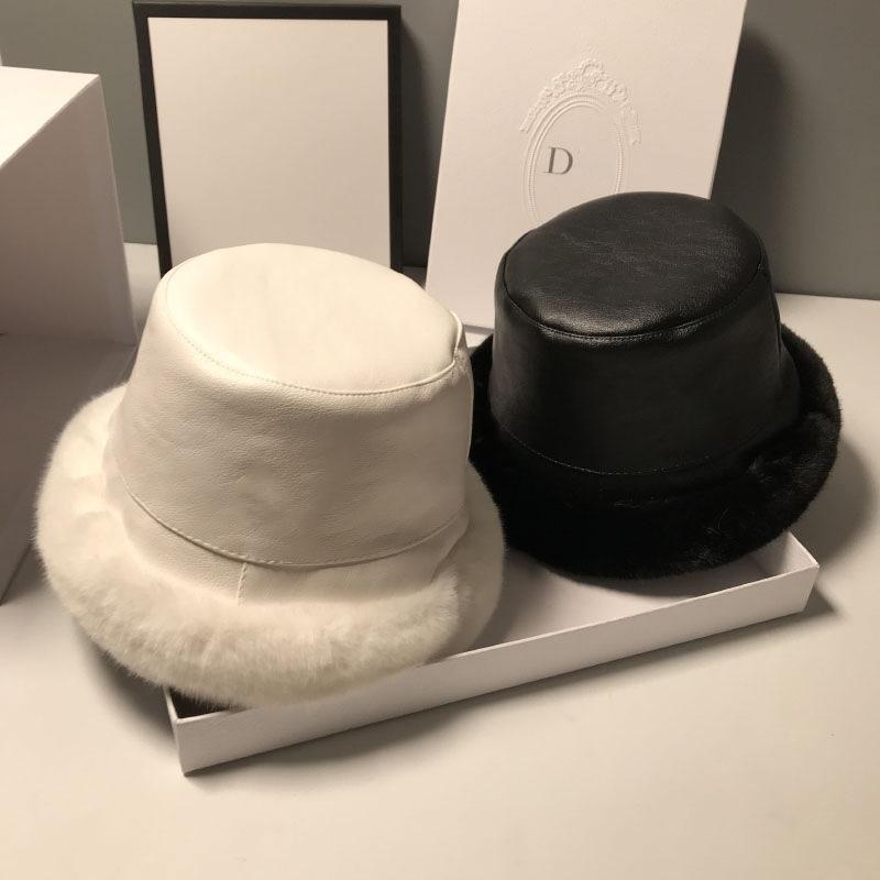 Women Winter Fluffy Plush Bucket Hat Ladies Solid Warm Faux Fur Fisherman Cap