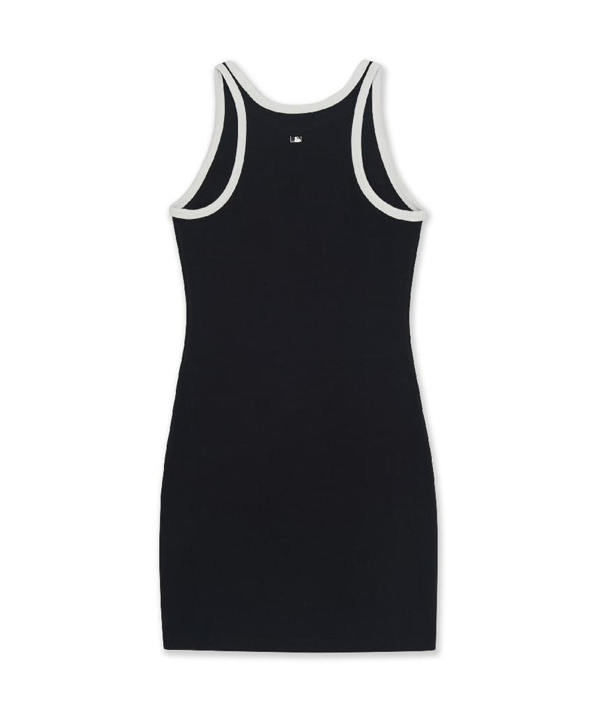 Emelbi Women'S Basic Ringer Ribbed Sleeveless Dress Ny (Black) (A Type)
