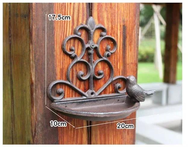 

European Style Outdoor Wall Storage Rack Garden Decorative Ornaments Bird Feeding Pots Living Room Wall Mounted Key Storage Box