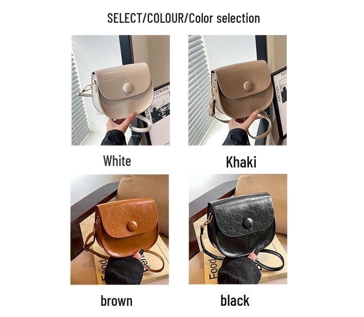 2024 Winter Textured Stylish Women's Crossbody Saddle Bag - Korean Style