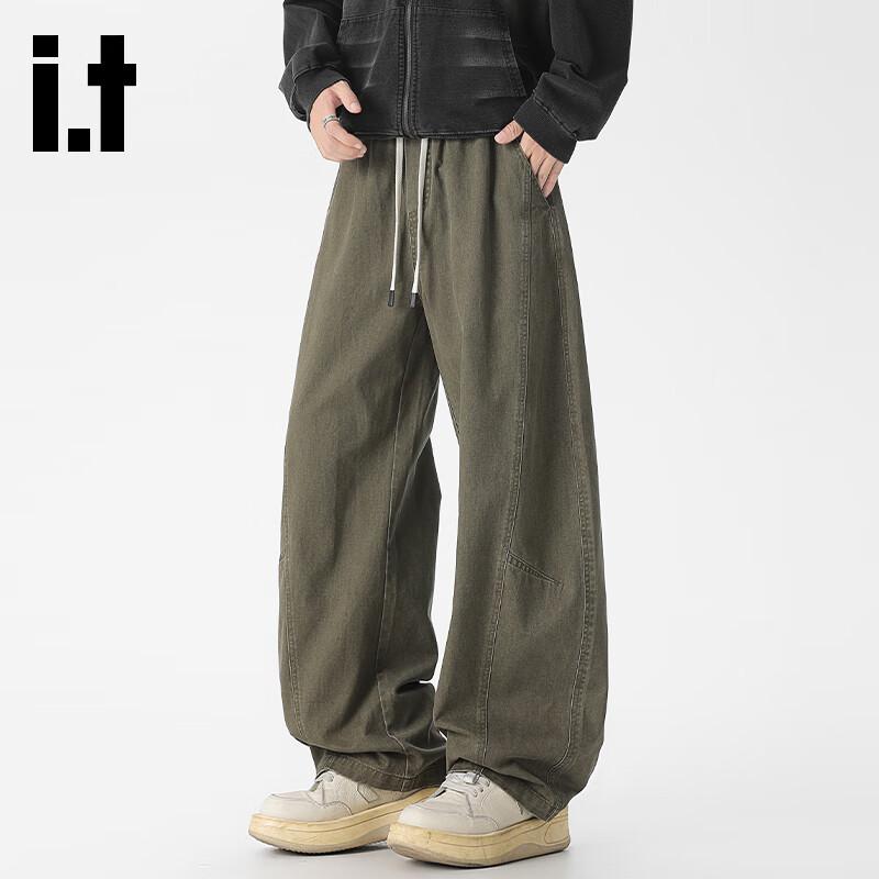 Izzue Men's Washed Distressed Straight Cargo Pants