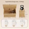 Storage Chest with Hinged Lid, 80 x 40 x 45 cm, Natural Wood