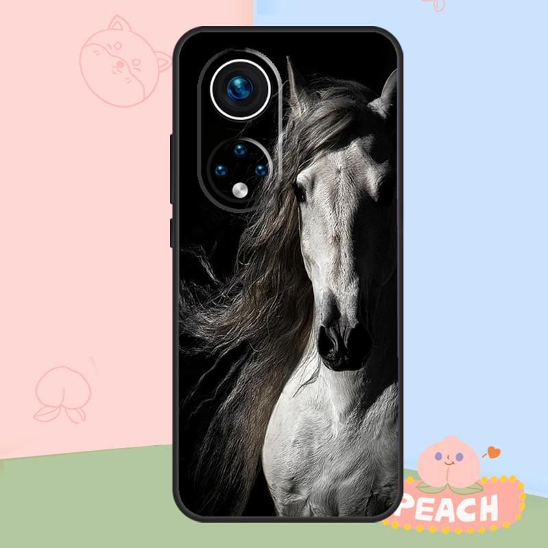 Black White Horse Case For Honor Magic 8 6 7 Pro Honor 400 200 70 90 Lite X8b X8c X9a X9b X9c X9d Win RT Cover
