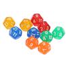 40 Peças Dado Transparente de 12 Lados Impermeável 5 Cores Dado Translúcido para Jogos de Tabuleiro e Ensino de Matemática