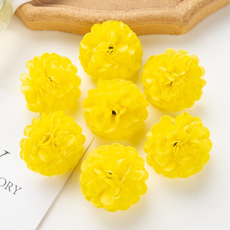 50Pcs Artificial Hydrangea Flowers for Wedding Garden Home Decor Christmas Party Diy Candy Box Scrapbook Pink Ball Chrysanthemum