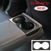 For Tesla New Model 3 Highland 2024-2026 Rear Seat Water Cup Panel Trim ABS Carbon Fiber Cup Holder Sticker Cover Accessories