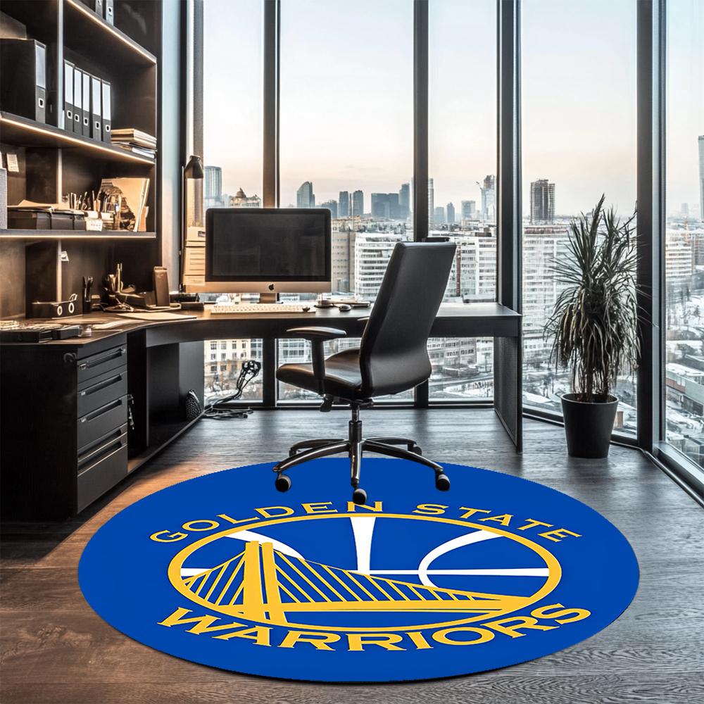 Warriors Printed Round Rug Carpet Chair Rug Area Rug Entryway Doormats,for Office Chair Living Room Bedroom Kitchen Room.
