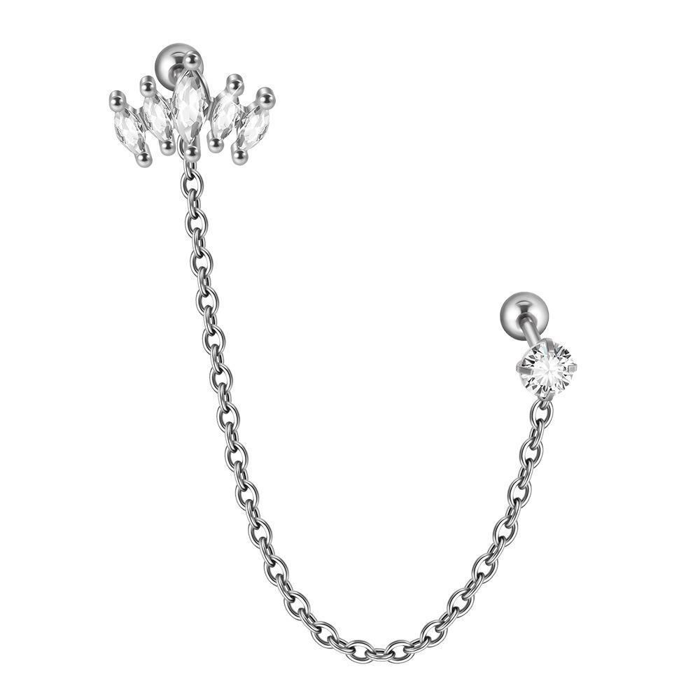 Steel Piercing Earring Zircon Helix Piercing Fashion Tragus Piercing Gift