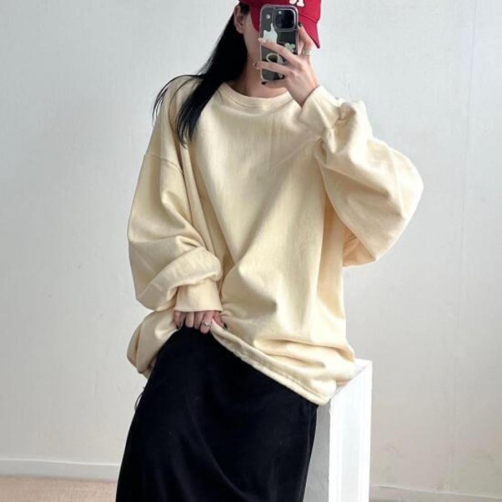 Open Run Women Podave Box Fit Loose Red String Loose Fit Sweatshirt