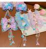 Girl's Hair Clip, Little Girl's Bow, Tassel, Forehead Chain, Hair Clip, Children's Super Fairy Mermaid Princess Clip, Hair Acces