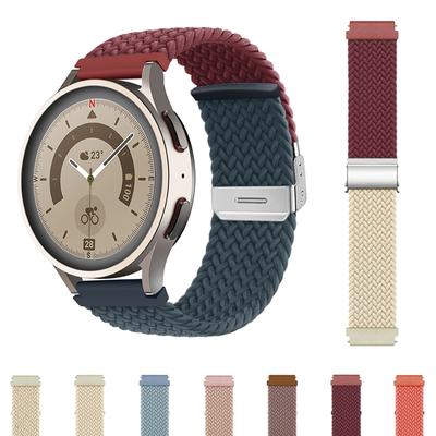 22 mm/20 mm Armband für Samsung Galaxy Watch 4 5 Pro Active 2 Gear S3 geflochtenes Solo Loop-Armband Correa Huawei Watch GT 2 3 Band