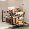 Door-Shaped Gold Double-Layer Pull-Out Storage Rack