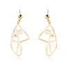 Alloy Face Elegant Earrings For Women Modern Cartoon Expression Design Jewelry