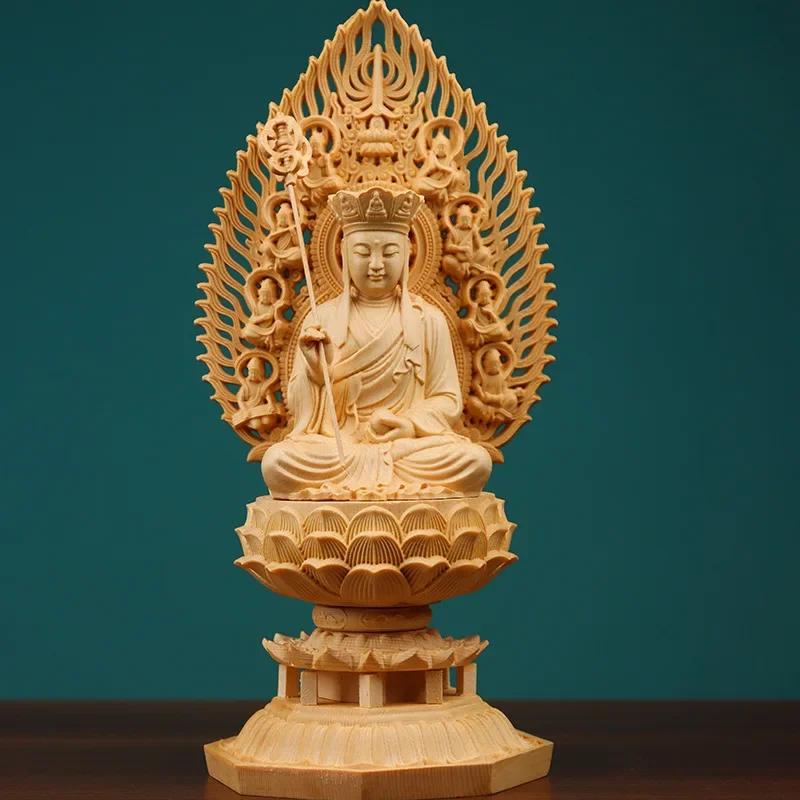 

Yellow Poplar Wood Hand Carving Crafts, Western Three Saints Chairs, Buddha Statue, Sitting Lotus Sculpture, Decoration, 1Pc 28X12.5X12.5cm