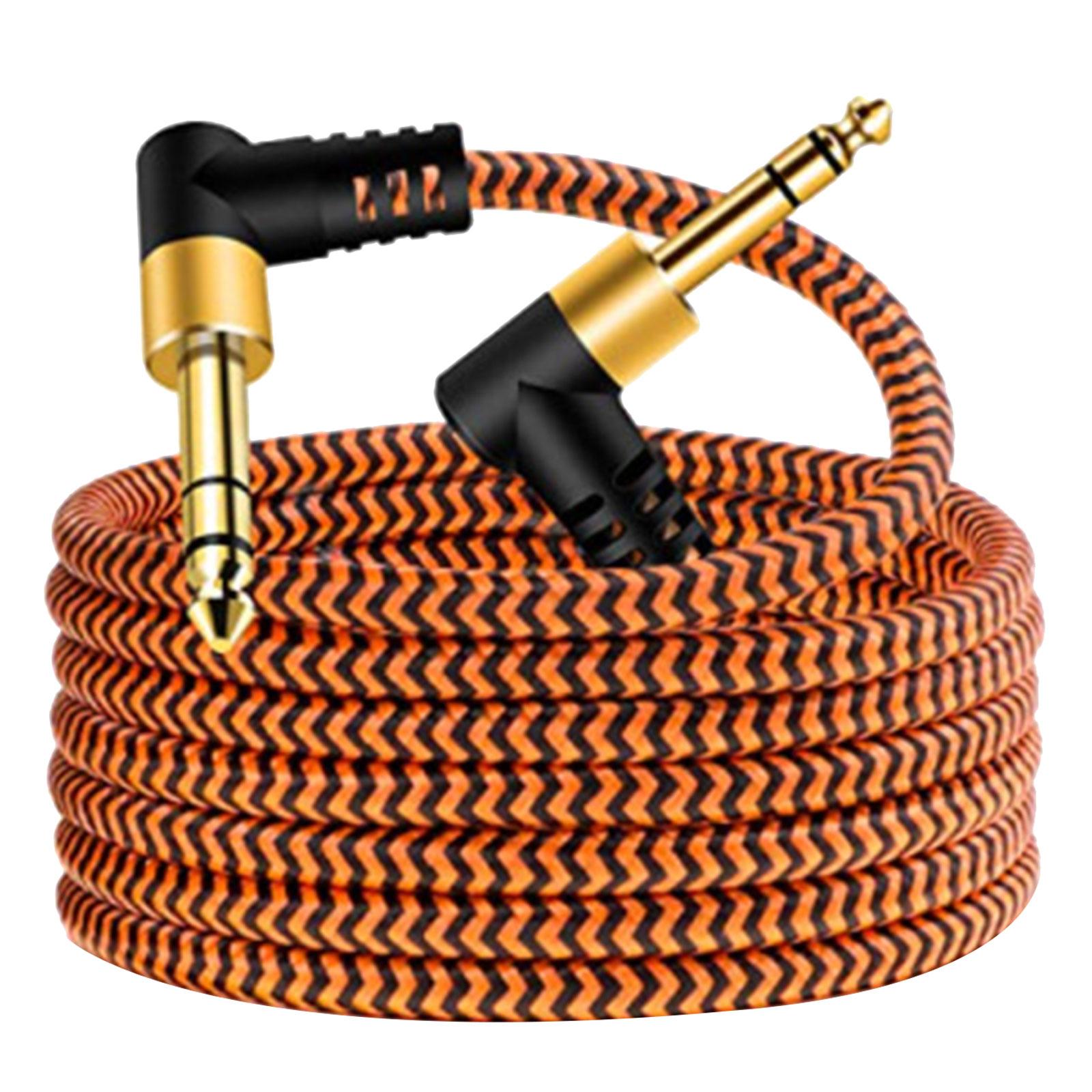 6.35mm to 6.35mm Guitar Braided Cable, Professional Coppers Wire Amp Cable Jacks Instrument Cable for Electric Guitar