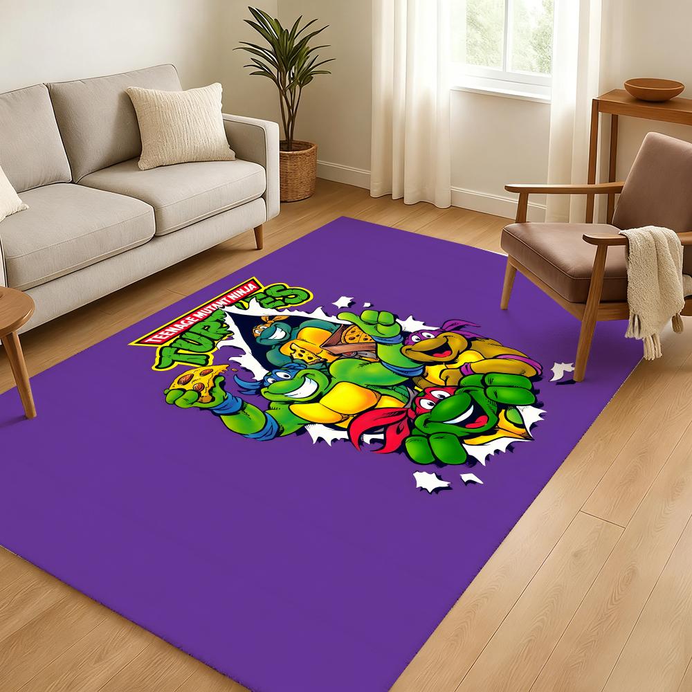 Anime N-Ninja Turtles Floor Mat Soft Thickened Flannel Door Mat Non-Slip Living Room Rug Home Decor