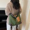 New Casual and Versatile Contrast Suede Large-capacity Women's Bucket Bag Tote Bag Shoulder Crossbody Bag
