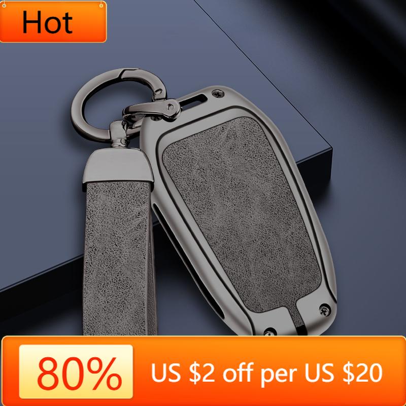 Interior Mouldings Zine Alloy Leather Car Key Case Shell Cover For Peugeot 308 408 508 2008 3008 4008 5008 Citroen C4L C6 C3-XR