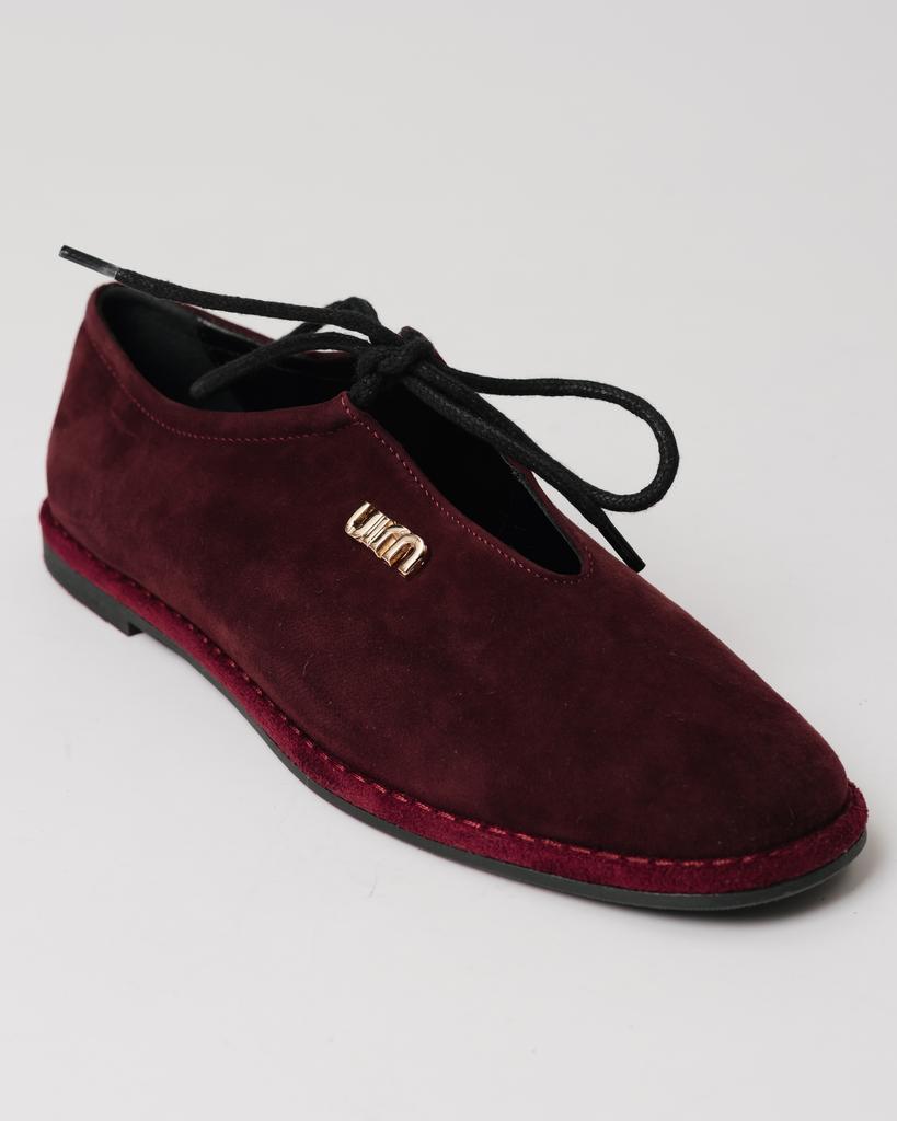 Flat Shoes Krula 638210 36 Burgundy Suede