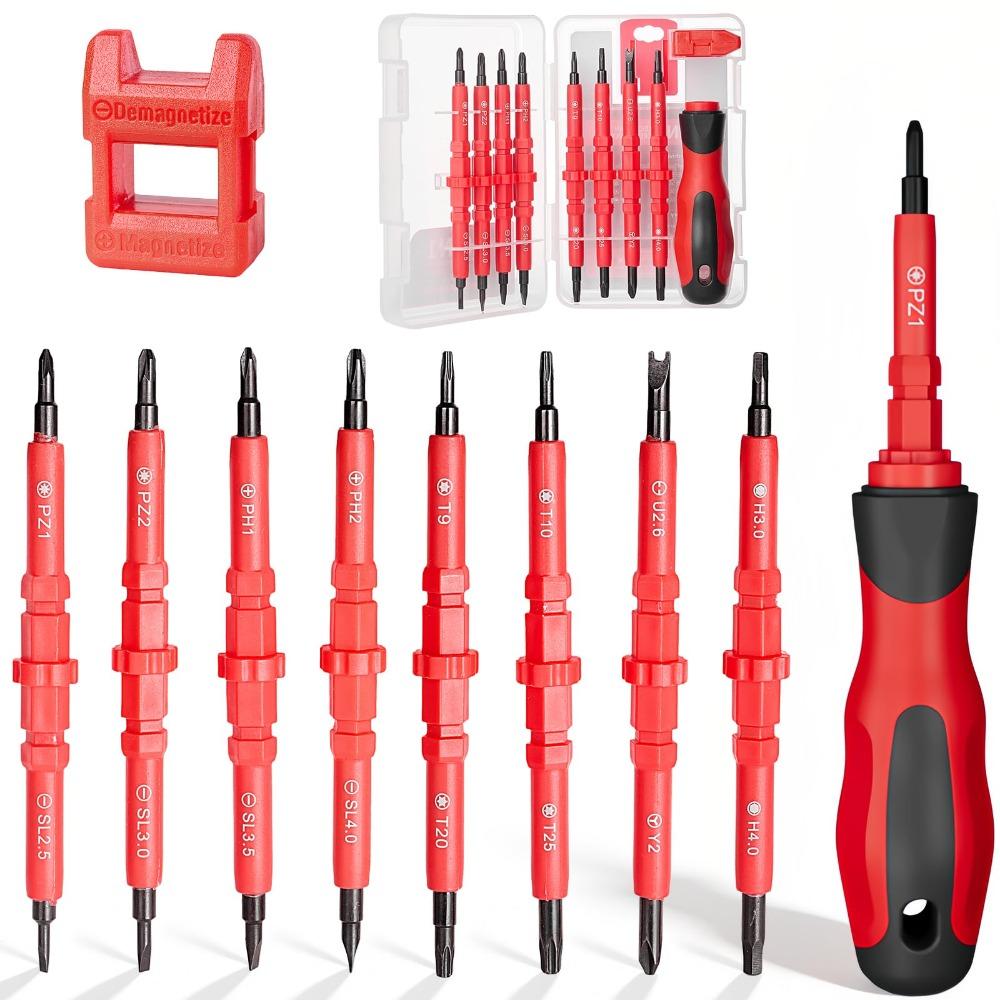 10pcs 18in1 Double-ended Screwdriver Non-Slip Handle Screwdriver Kit Screwdriver Set  Repair Tools