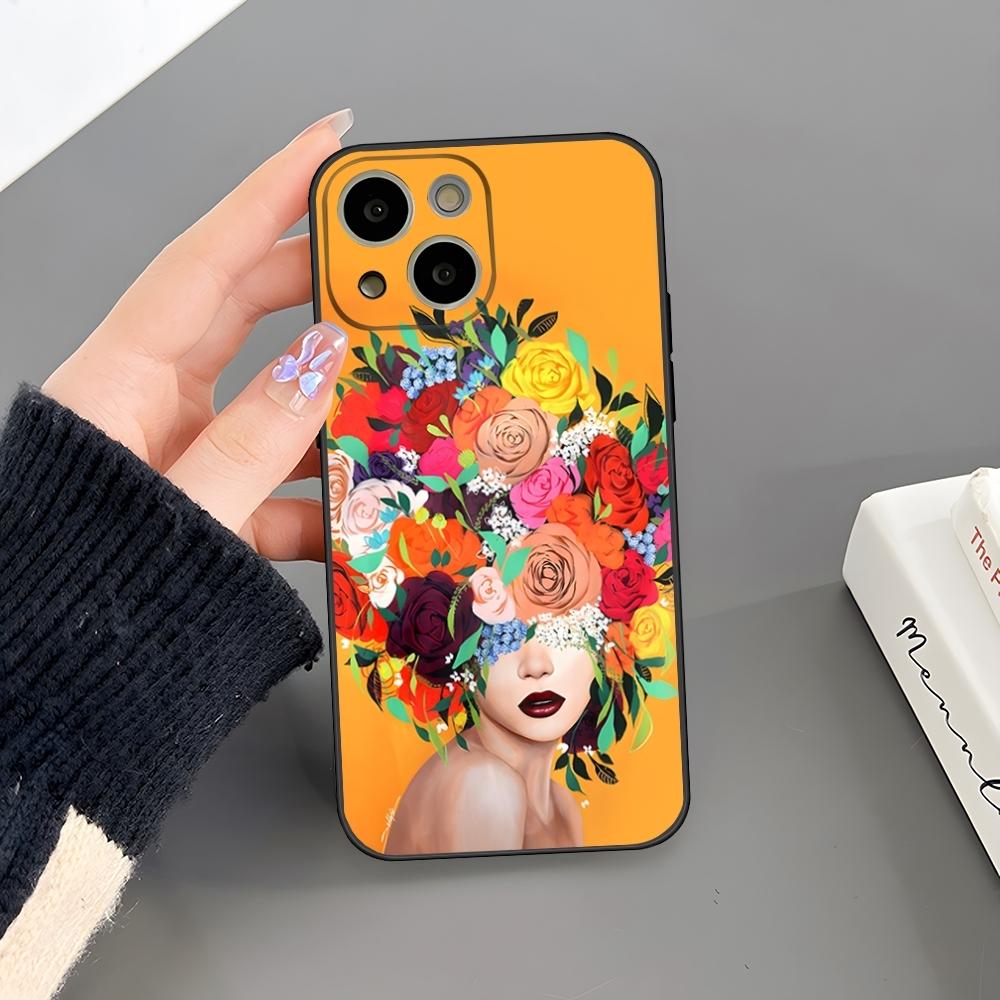 Abstract Flowers Girl Art Phone Case For Iphone 17 Air 15 Pro Max 14 Pro 16 Plus 12 13 11 Xr X Xs 8 7 Plus Back Cover