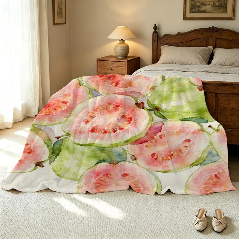 Soft Lightweight Flannel Fleece Blanket Watercolor Style, Cozy Warm Throw for Home Decor, Window Sill, Halloween, Christmas, Couch & Bed