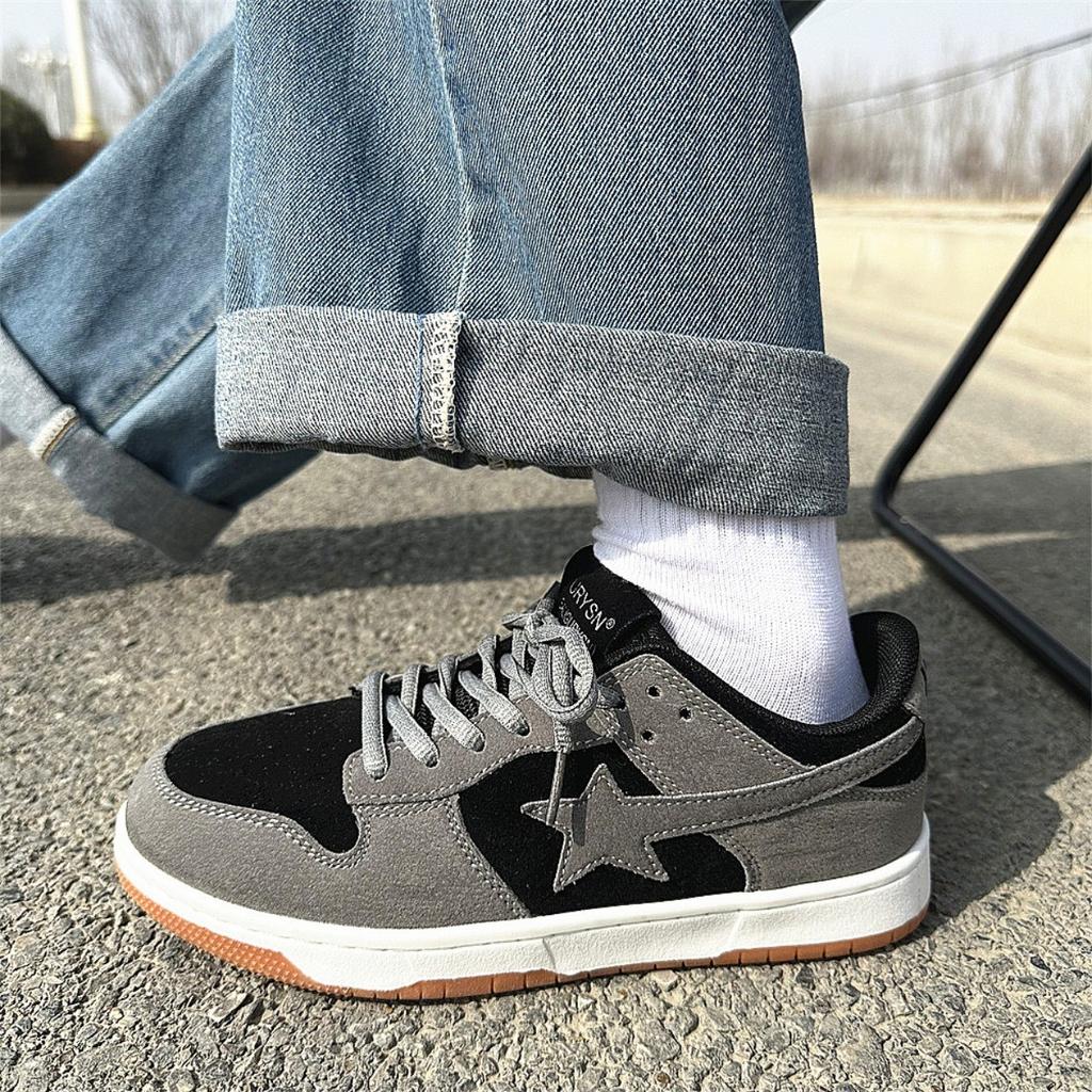 Yeni retro tahta ayakkabılar kadın tasarım anlayışı niş öğrenci çift Kore versiyonu günlük düşük bilekli moda spor ayakkabılar erkek