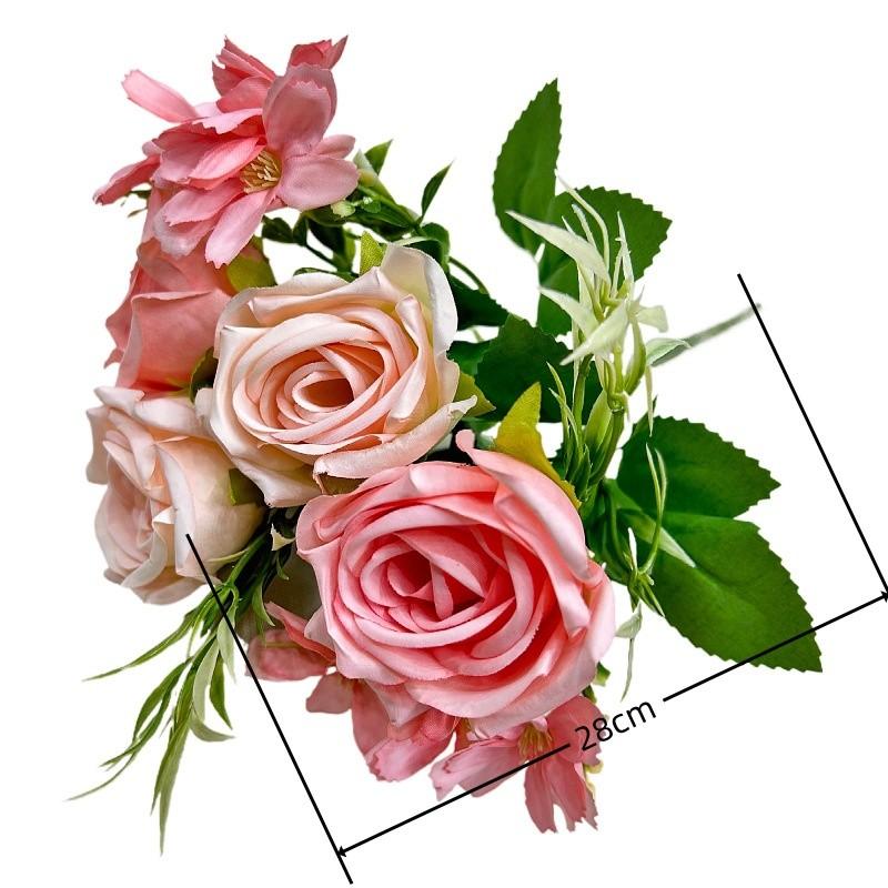 Artificial Flower Spring 4 Flower Rose Chrysanthemum Combination Flower Rose Fake Flower Silk Flower Small Rose