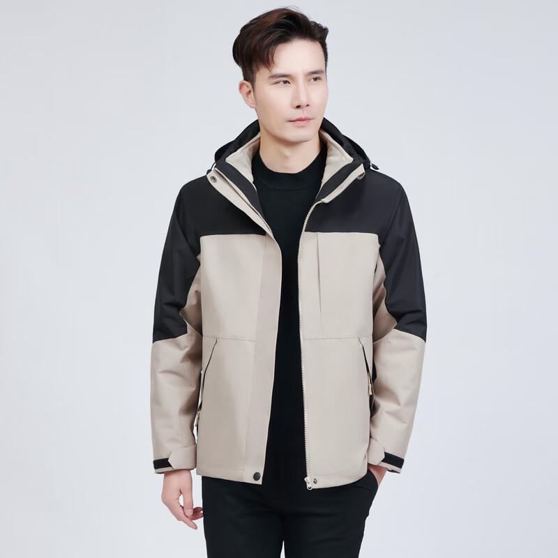 TROMAN Unisex 3-in-1 Fleece Lined Windbreaker Jacket
