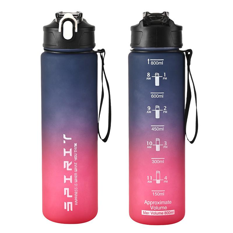 Colorful Plastic Cup Drinking Outdoor Travel Portable Gym Fitness Jugs 800ml/28oz Large Capacity Sports Water Bottle Leak Proof