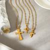 Stainless Steel Pendant Necklace Cross Necklace Women's Sweater Chain Light Luxury High-end Titanium Steel Jewelry