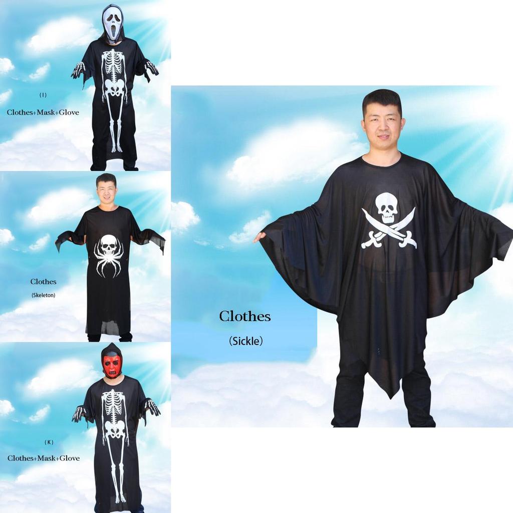 Premium Quality Halloween Costume Masquerade With Human Skeleton Ghost And Devil Mask