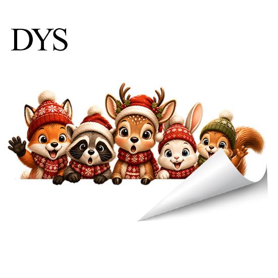 Waterproof Glass Decals Christmas Window Stickers, Static Cling Santa Claus Snowman Reindeer Decals, Easy Apply Stickers Holiday Clings for