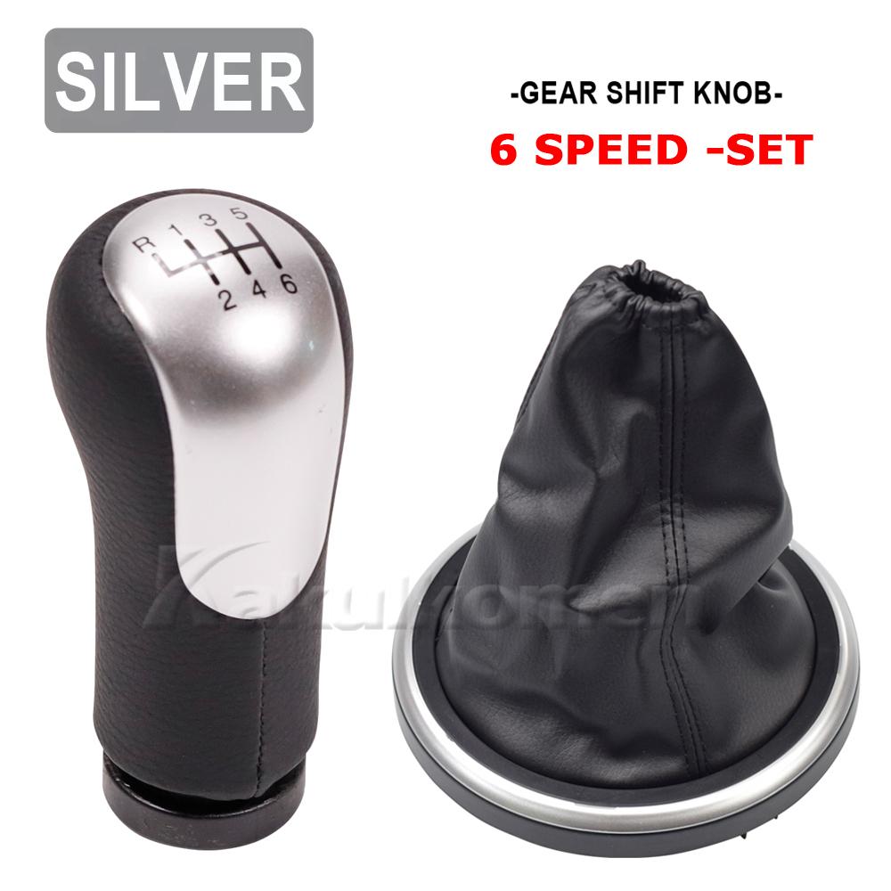 For Ford Fiesta Fusion Transit Connect 2002-2007 Manual 5/6 Speed Black Silver Gear Shift Knob Lever Gaitor Shifter Car Styling