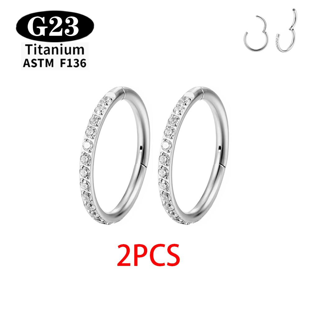 1/2 Stück ASTM F136 G23 Titan Nasenring Damen Creolen Piercing Körperschmuck Scharnier Clicker Offener Membran Nasenring