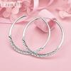 925 Sterling Silver Wedding Jewelry 40/45/50mm Circle Pierced Earrings - Fashion Gift