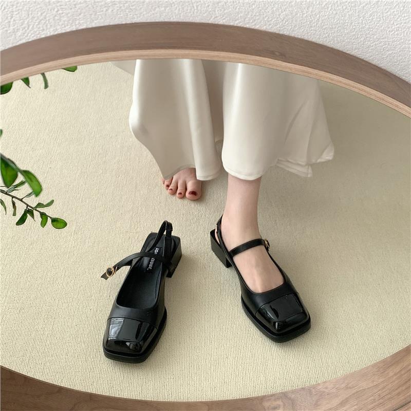 Baotou sandals women's summer new fairy style gentle single shoes versatile thick heel square head Mary Jane shoes