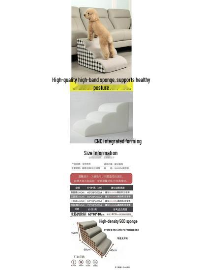Pet Climbing Ladder: Removable, Washable Dog Bed Stairs for Teddy