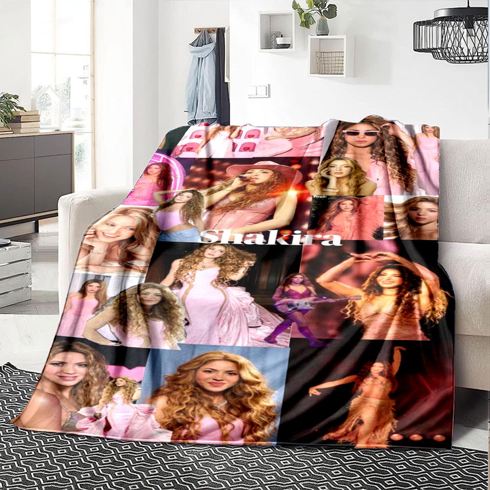 Shakira Print Flanelldecke Hohe Qualität Warm Bequem Decke für Alle Jahreszeiten Perfekt für Geschenke Heimdekoration