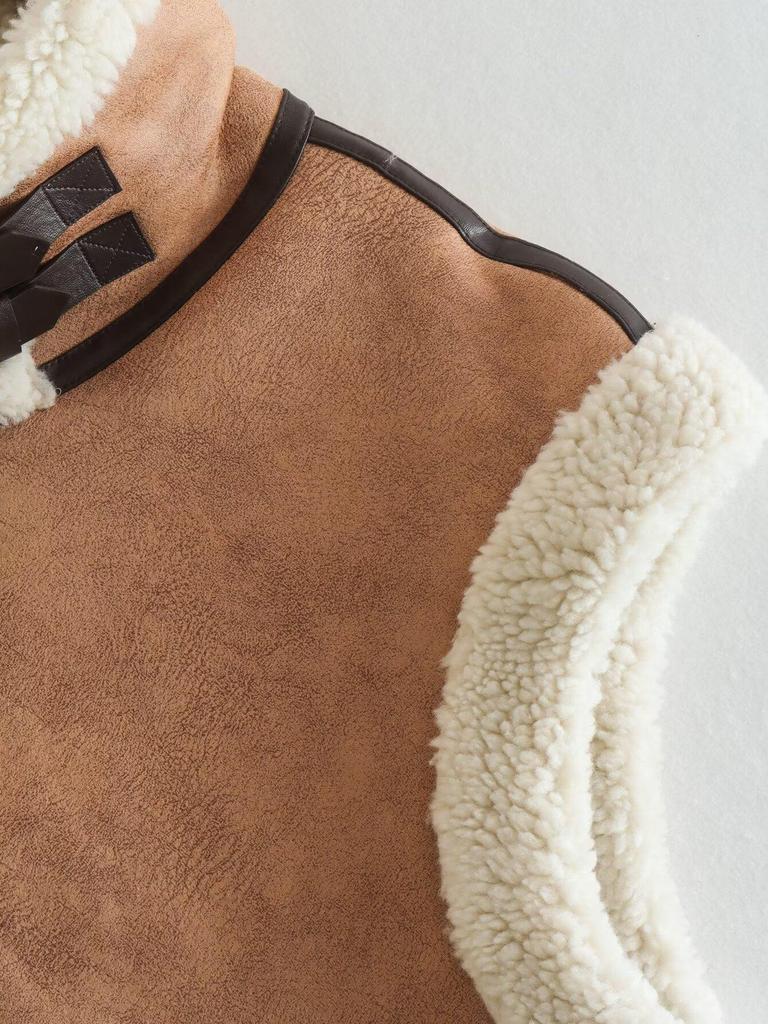 European & American Women's Fashion Suede Vest - Versatile Cardigan