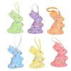 6er-Pack Oster-Themen-Schaumstoff-Hasen zum Aufhängen Funkelnde Pailletten Hasen-Ornament Festival Feiertagsdekoration für Zuhause