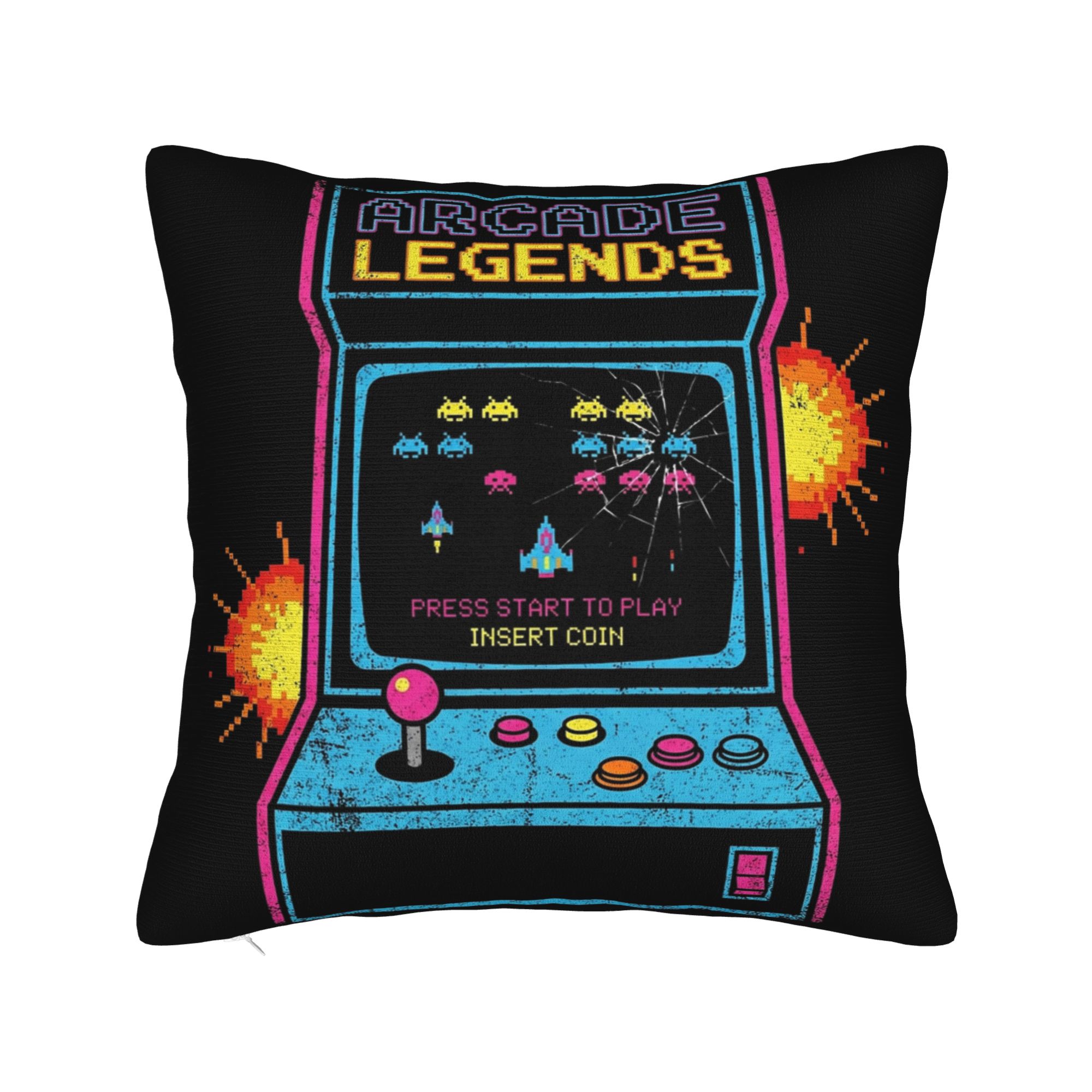 Arcade Legends Space Invaders Style Pillowcase Soft Cushion Cover Decoration  Throw Pillow Case Cover Chair Square Xcm 30x30cm 12x12in
