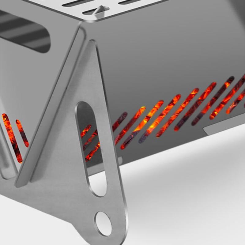 Stainless Split Stove Lightweight, Compact for BBQ Backpacking Hiking Traveling