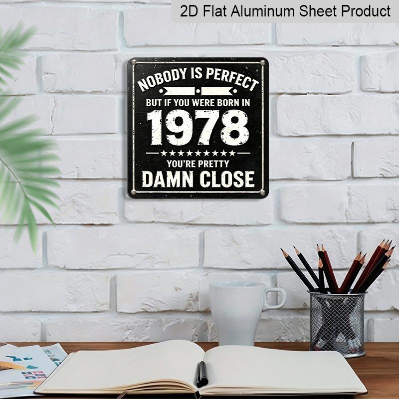 2D Flat - 1pc Vintage Metal Aluminum Sign Decoration, Retro Wall Art for Living Room, Bathroom, Entryway, Hallway, Patio, Garden, Deck | Perfect